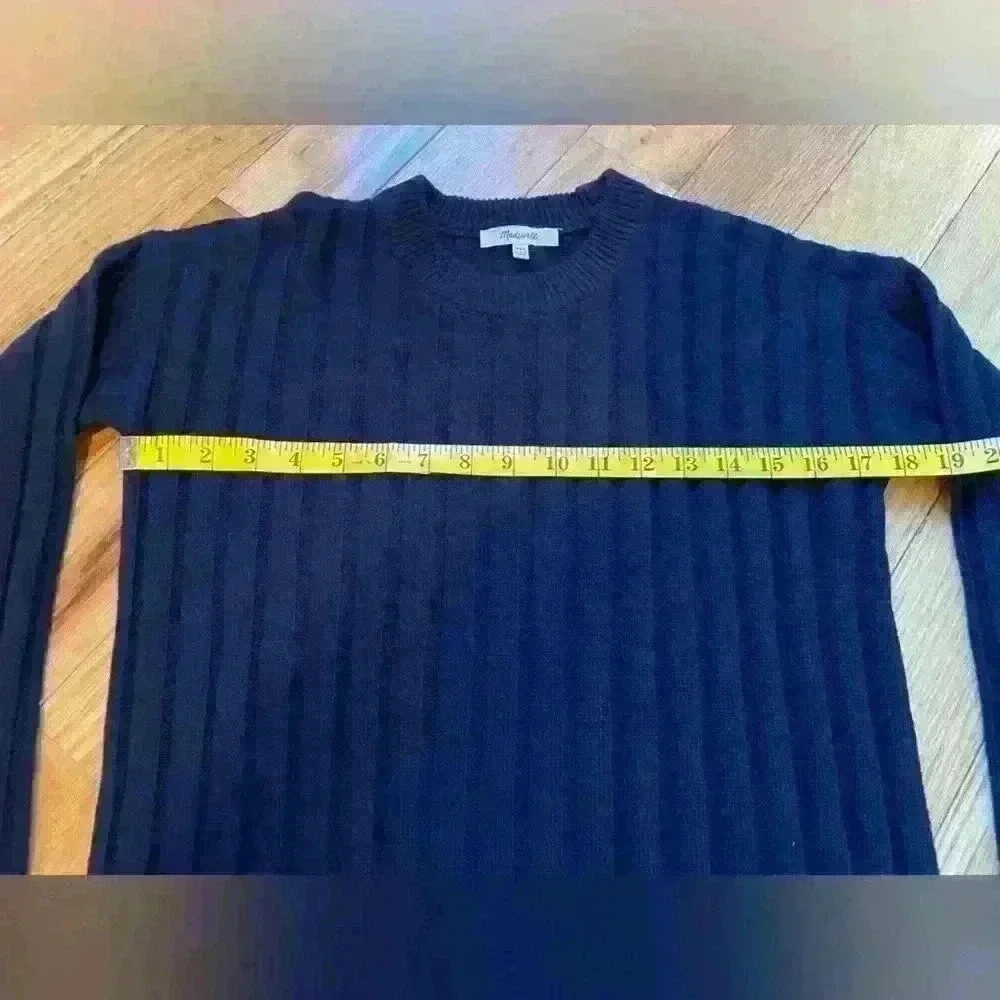Madewell Resourced Ribbed Midi Black Wool Blend Sweater Dress Womens Sz XXS READ - Picture 11 of 13
